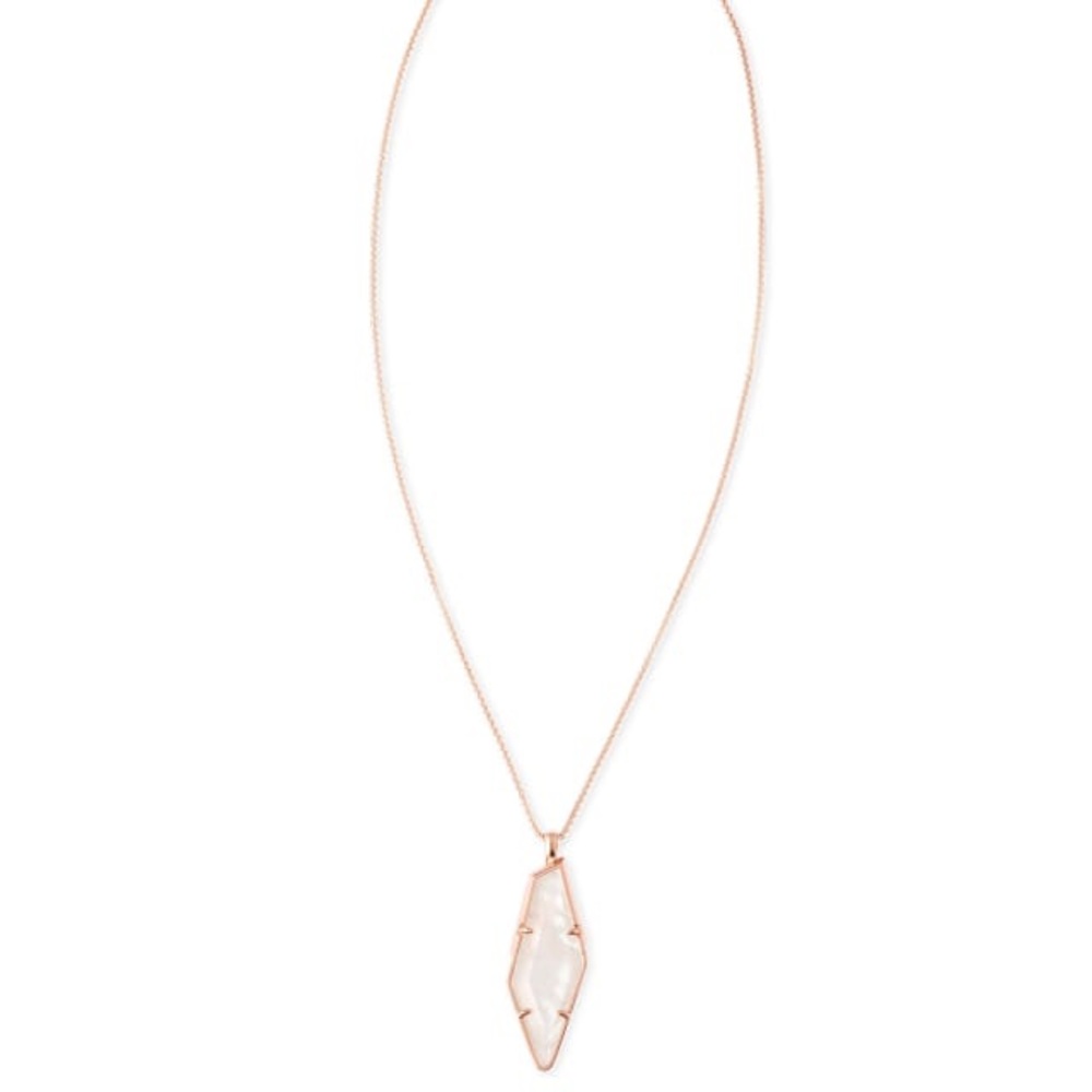 Kendra Scott Beatrice Necklace in Rose Gold and Ivory Mother of Pearl - Picture 3 of 4